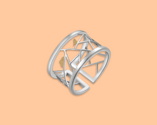 Load image into Gallery viewer, Geometric Ring for Women | Handmade Ring Crafted in 925 Sterling Silver | Inspired by Paper Cut Art
