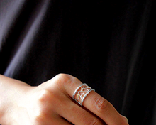 Load image into Gallery viewer, Geometric Ring for Women | Handmade Ring Crafted in 925 Sterling Silver | Inspired by Paper Cut Art