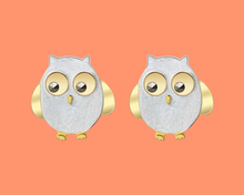 Load image into Gallery viewer, Mr.&Mrs.Owl | Playful Owls Sterling Silver Stud Earring | Handmade Earring Crafted in 925 Sterling Silver