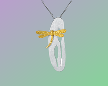 Load image into Gallery viewer, The Secret World of Dragonflies | Pendant with A Chain | Crafted in 925 Sterling Silver