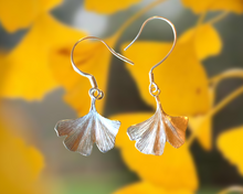 Load image into Gallery viewer, "Be A Gin Lady" | 100% Handcrafted Ginkgo Leaf Earrings