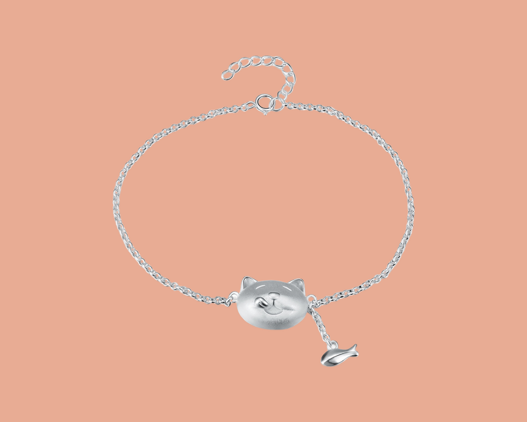 Bracelet Chat chasseur | Bracelet argent femme | Fait en argent S925 