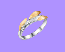 Charger l&#39;image dans la galerie, Bague élégante pour femme | Bague partiellement faite main en argent sterling 925 | Le design s’inspire de la nature
