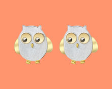 Load image into Gallery viewer, Mr.&amp;Mrs.Owl | Playful Owls Sterling Silver Stud Earring | Handmade Earring Crafted in 925 Sterling Silver
