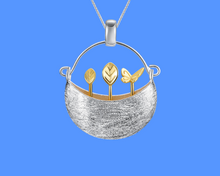 Load image into Gallery viewer, Spring Flower Pot| Pendant with A Chain | Crafted in 925 Sterling Silver
