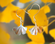 Load image into Gallery viewer, &quot;Be A Gin Lady&quot; | 100% Handcrafted Ginkgo Leaf Earrings
